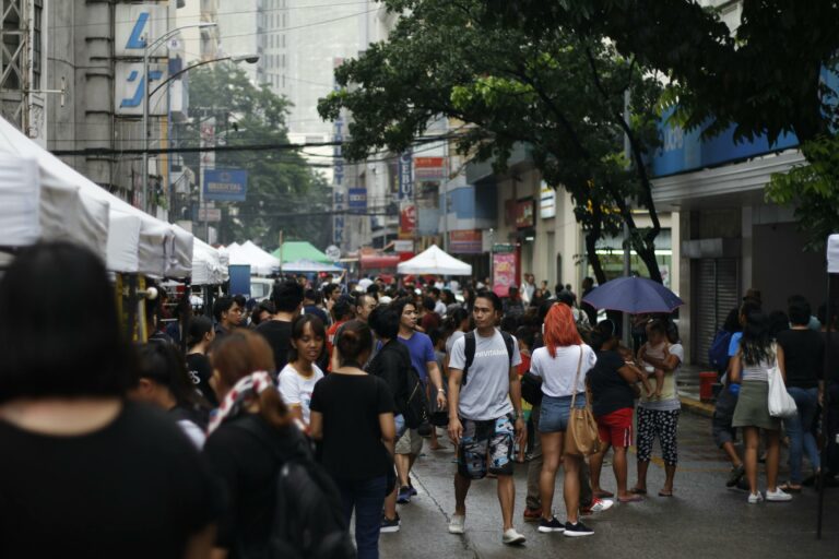 People on a crowded street.