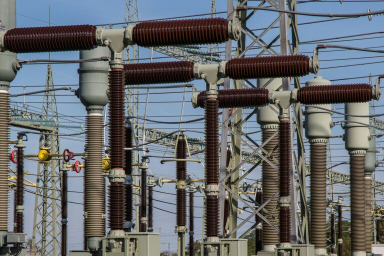 Electrical transmission towers.