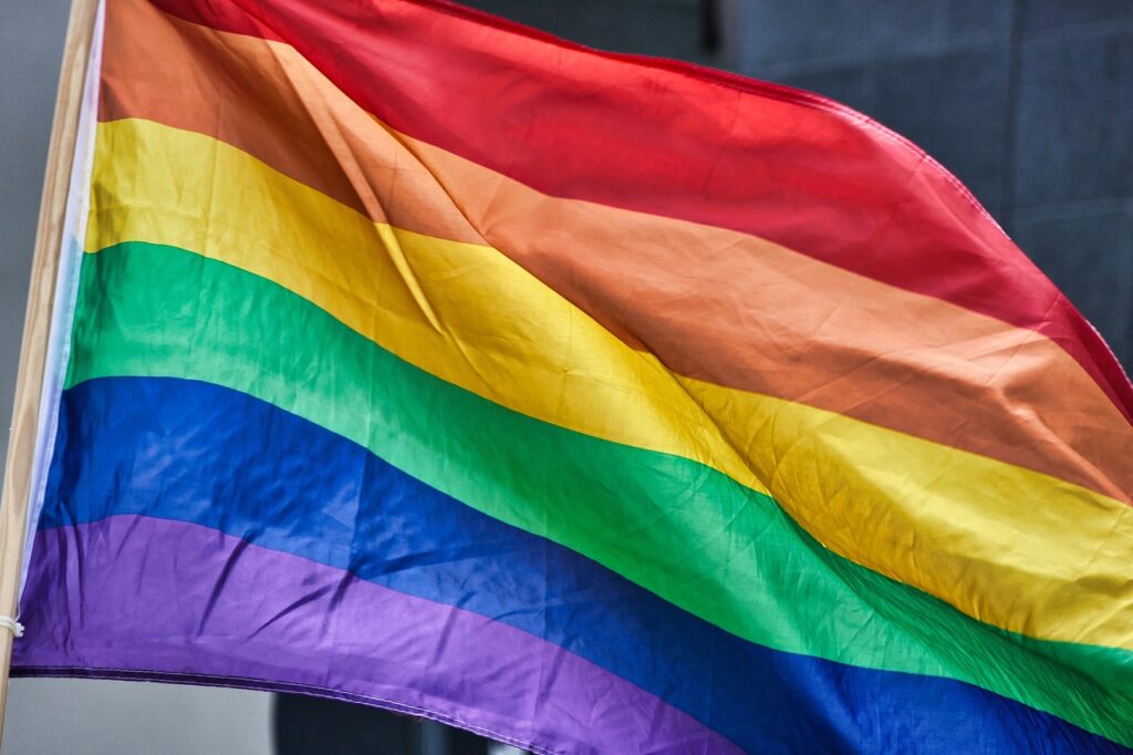 The gay pride flag.